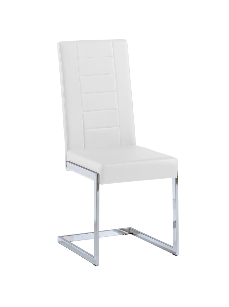 CHRISTIANO 01 Cantilever chair chrome Artificial leather white B 43, H 99, T 61